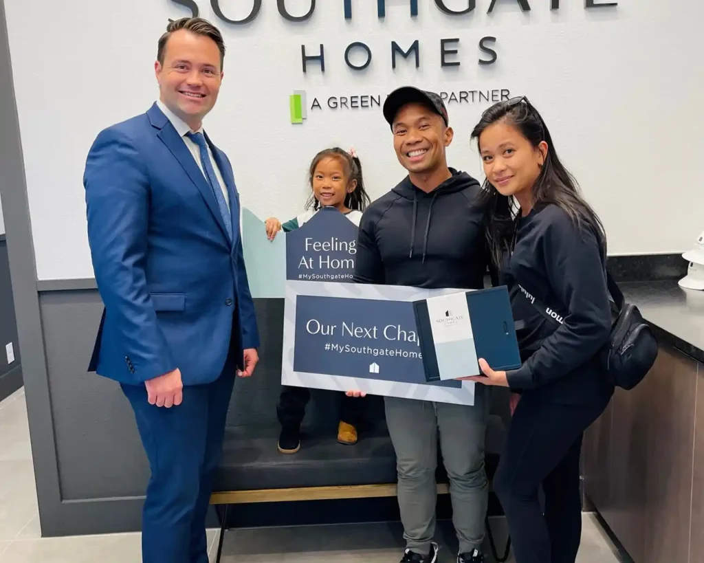 Happy couple buying a new Southgate Home