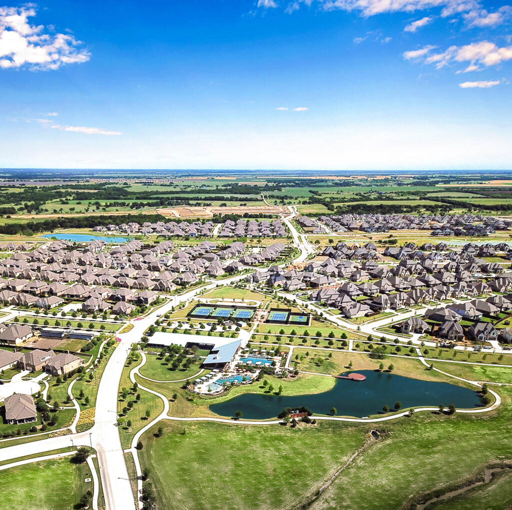 Aerial of Windsong Ranch in Prosper, TX.