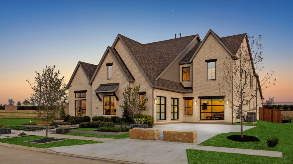 Exterior of the Windsong Ranch Hudson II model home in Prosper, TX.